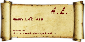 Aman Lívia névjegykártya