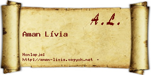 Aman Lívia névjegykártya